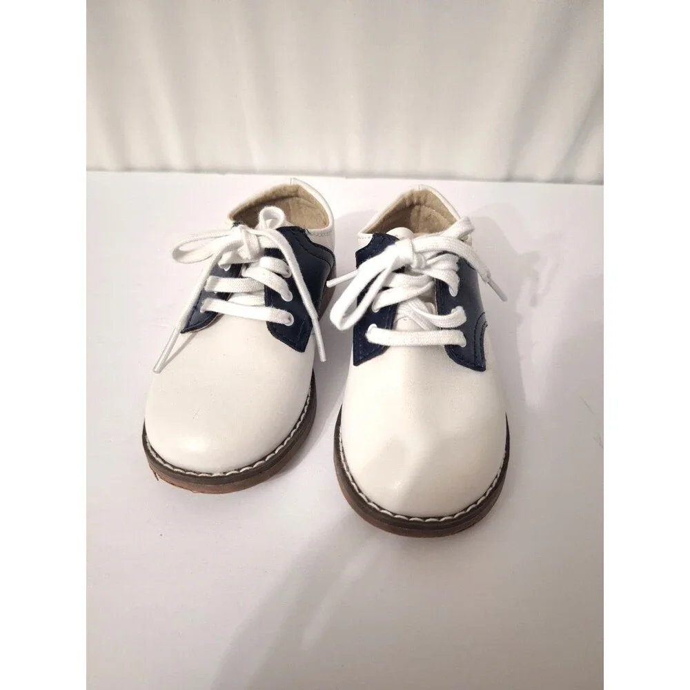 Footmates Cheer Saddle Oxford Size 7.5 Child Black & White Dress School Uniform